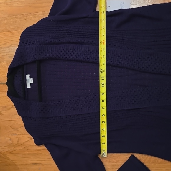 CROFT AND BARROW BRAND WOMEN'S NAVY BLUE OPEN CARDIGAN SWEATER SIZE LARGE - Picture 10 of 16
